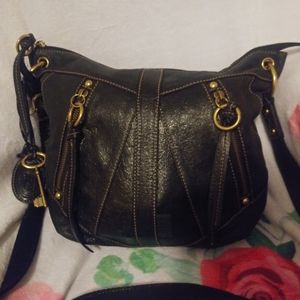Black leather Fossil Crossbody